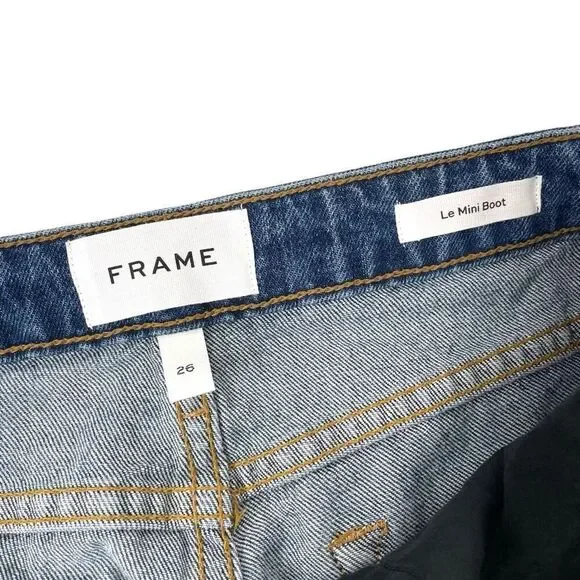 NEW Frame‎ Le Mini Patchwork leather Bootcut Jeans Size 26 boho western cowboy